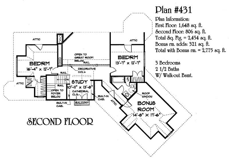 Second Level Floor Plan