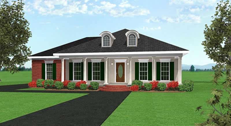 3-Bedroom, 1575 Sq Ft Country Home Plan - 123-1013 - Main Exterior
