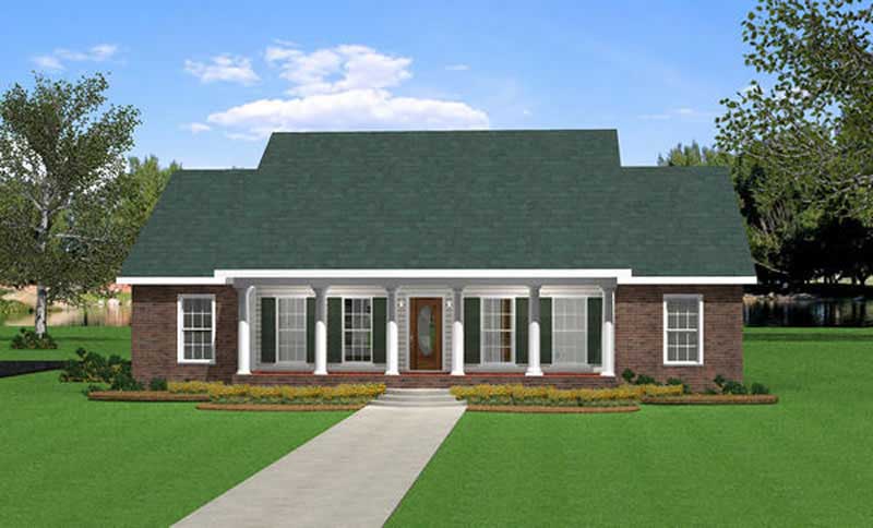 3-Bedroom, 2046 Sq Ft Southern Home Plan - 123-1023 - Main Exterior