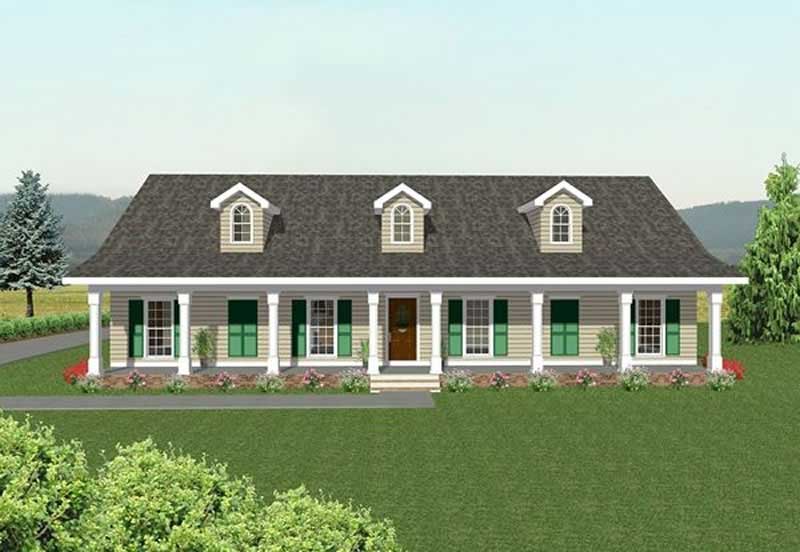 3-Bedroom, 2189 Sq Ft Country Home Plan - 123-1028 - Main Exterior
