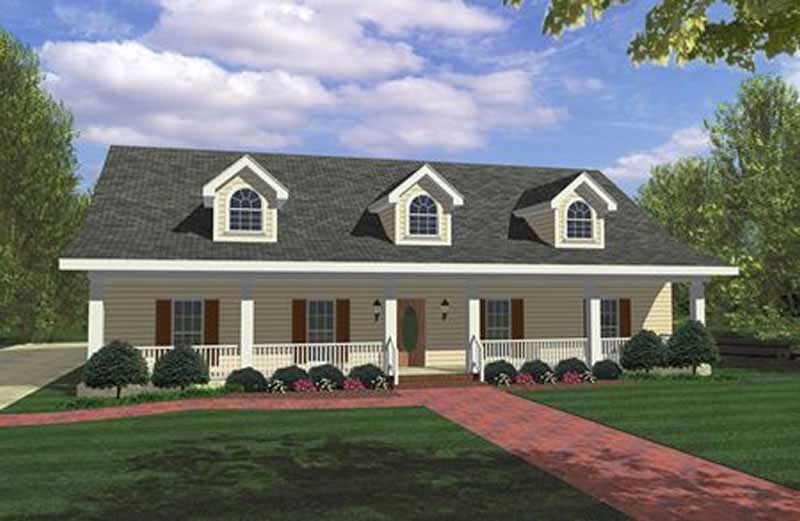 4-Bedroom, 1856 Sq Ft Country House Plan - 123-1036 - Front Exterior