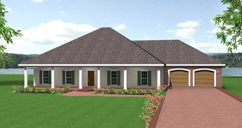 3-Bedroom, 2091 Sq Ft Ranch Home Plan - 123-1065 - Main Exterior