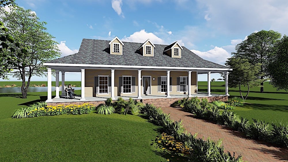 3-Bedroom, 1717 Sq Ft Ranch Home Plan - 123-1097 - Main Exterior