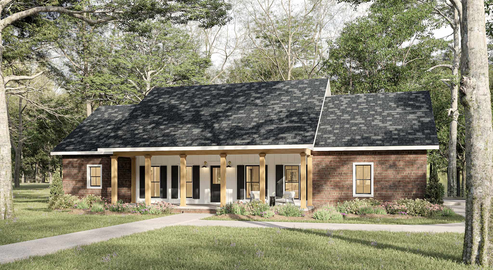 Southern Home Plan - 3 Bedrms, 2 Baths - 2096 Sq Ft - #123-1155