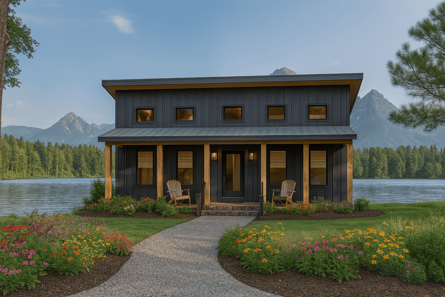 2-Bedroom, 890 Sq Ft Modern Home Plan - 123-1159 - Main Exterior