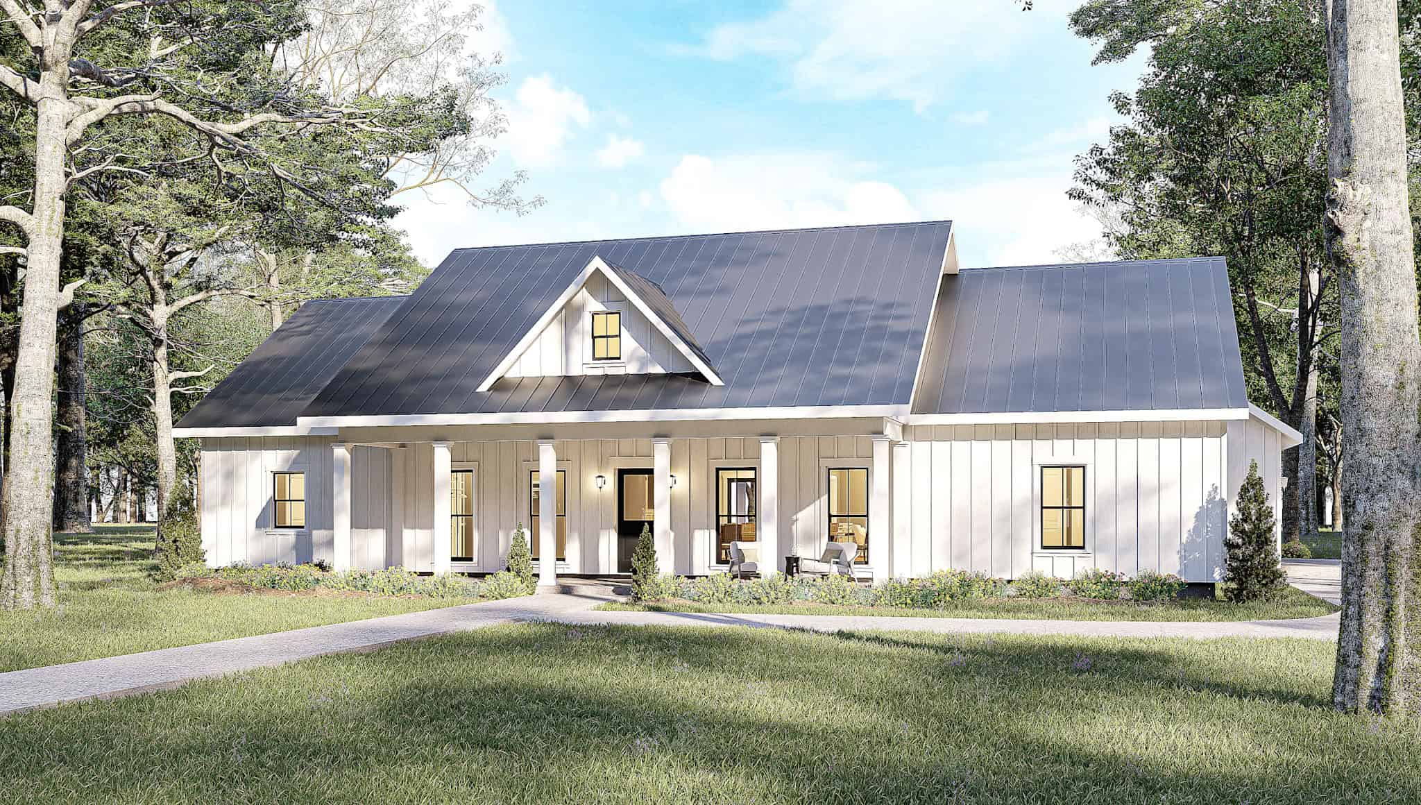 3-Bedroom, 2076 Sq Ft Southern House Plan - 123-1161 - Front Exterior