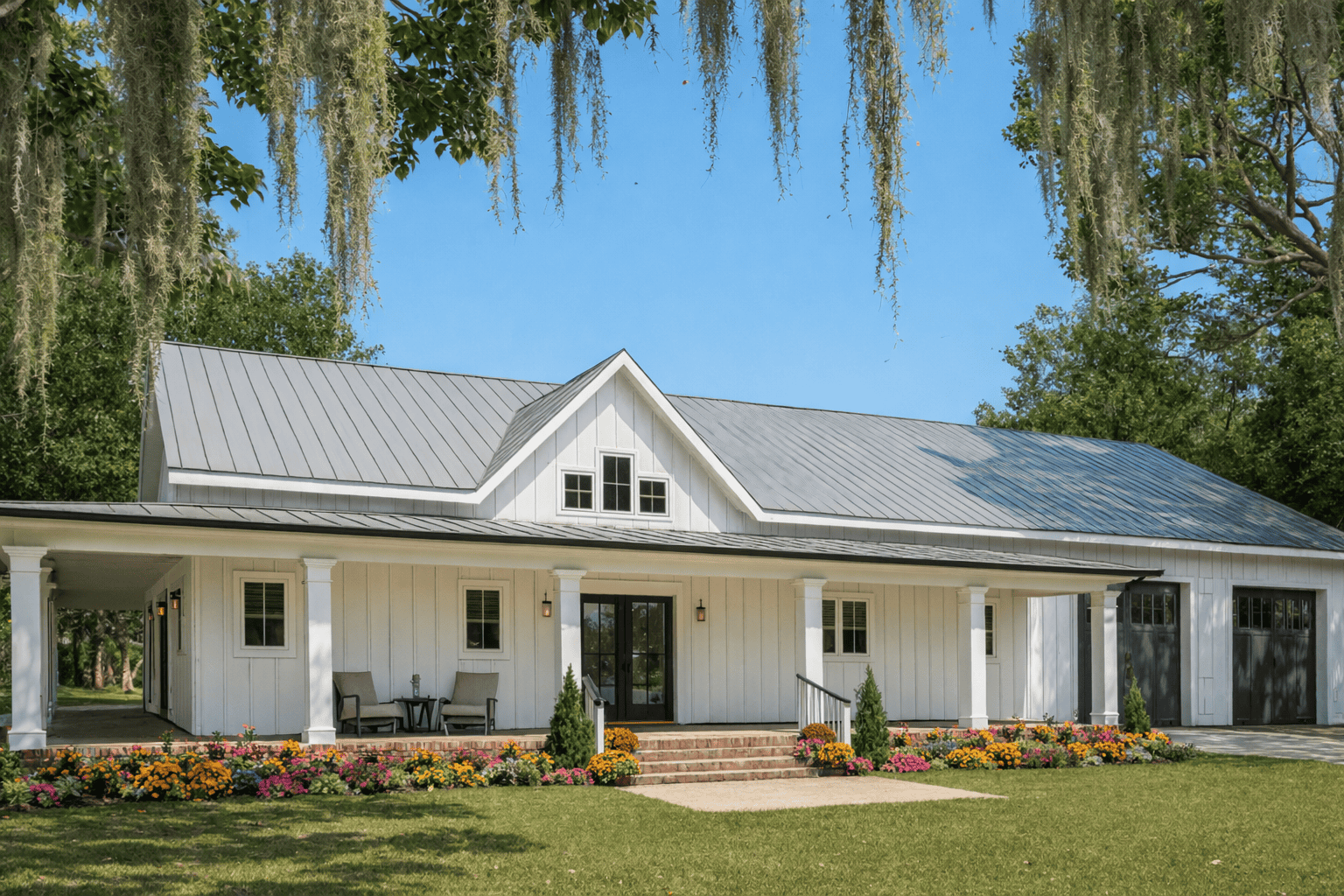 3-Bedroom, 2399 Sq Ft Modern Farmhouse House Plan - 123-1163 - Front Exterior