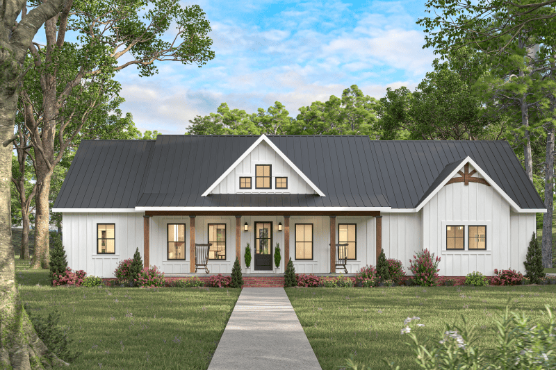 3-Bedroom, 1900 Sq Ft Farmhouse Home Plan - 123-1174 - Main Exterior