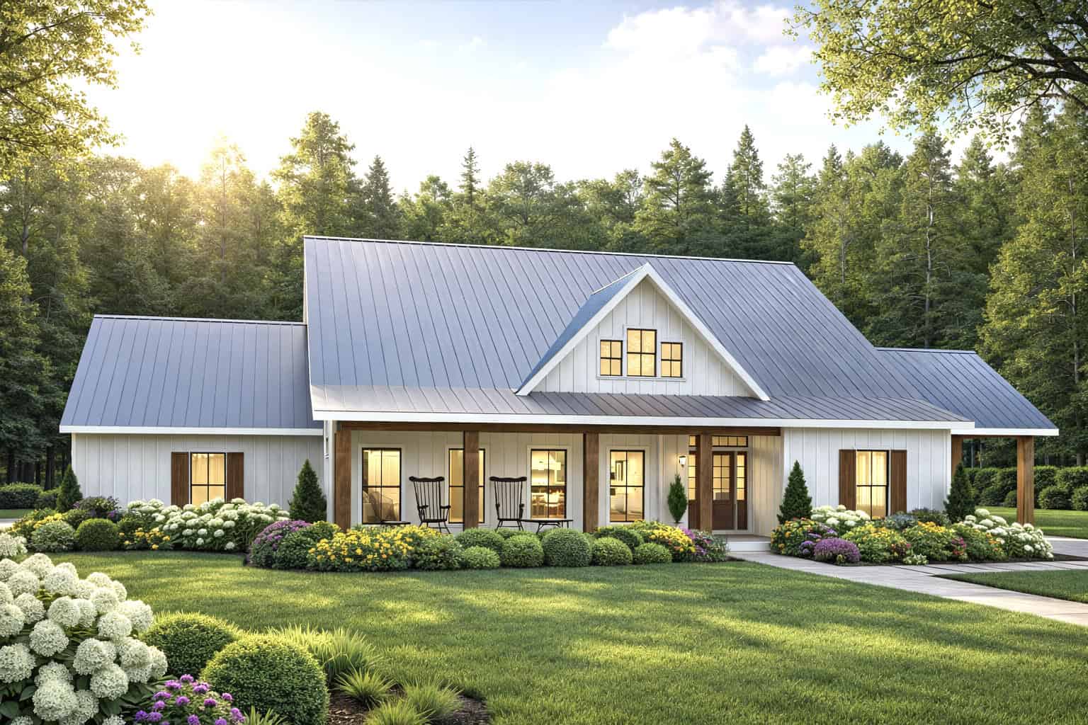 3-Bedroom, 2215 Sq Ft Modern Farmhouse Home Plan - 123-1175 - Main Exterior