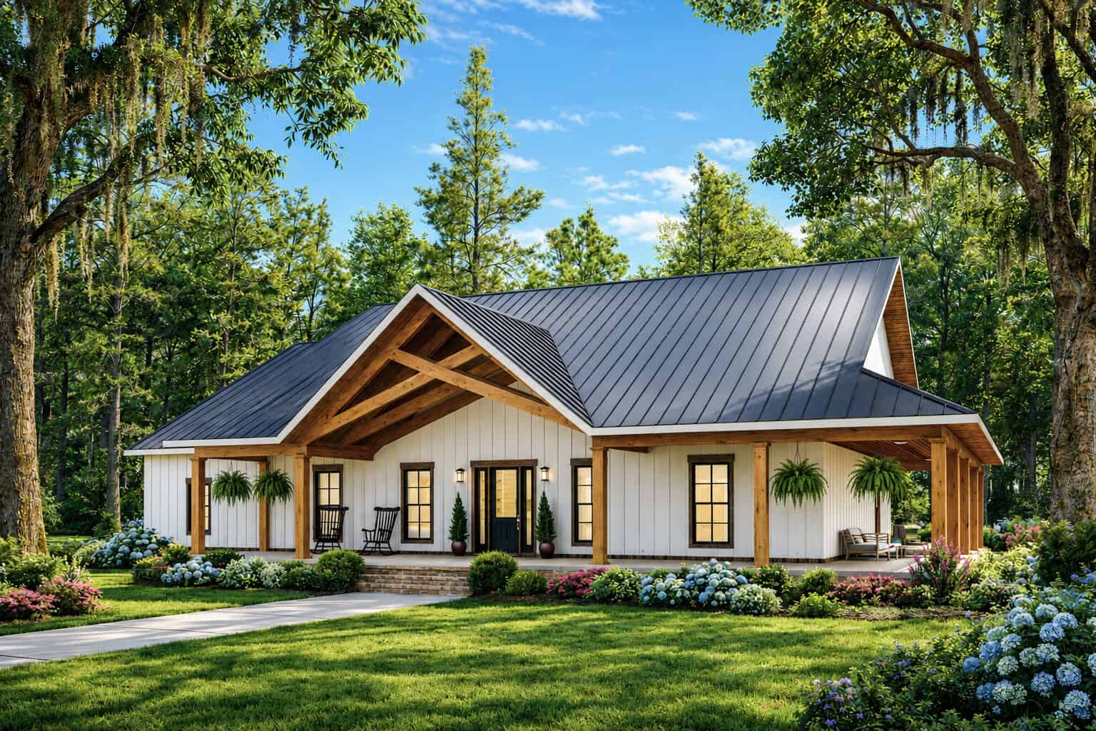 Modern Farmhouse Plan - 7 Bedrms, 3 Baths - 3443 Sq Ft - #123-1184