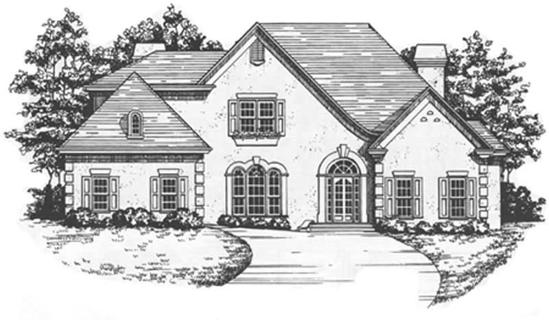 4-Bedroom, 3501 Sq Ft European Home Plan - 124-1067 - Main Exterior