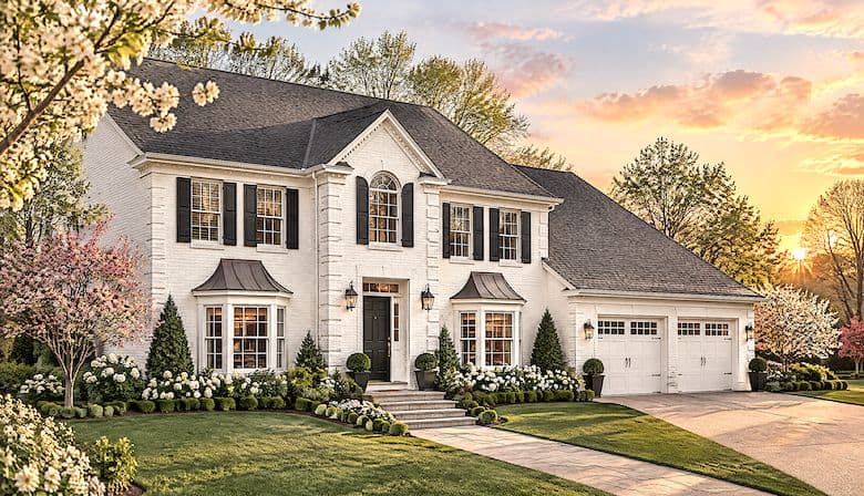5-Bedroom, 3483 Sq Ft Colonial Home Plan - 124-1080 - Main Exterior