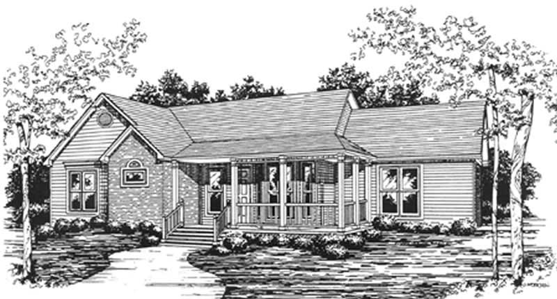 3-Bedroom, 1492 Sq Ft Ranch Home Plan - 124-1084 - Main Exterior