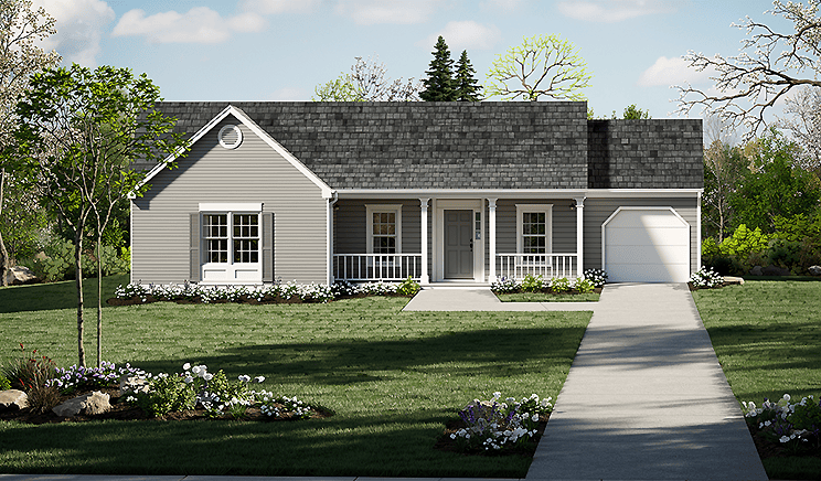 3-Bedroom, 1350 Sq Ft Ranch Home Plan - 124-1112 - Main Exterior