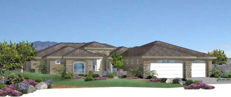 5-Bedroom, 2465 Sq Ft Mediterranean Home Plan - 125-1004 - Main Exterior