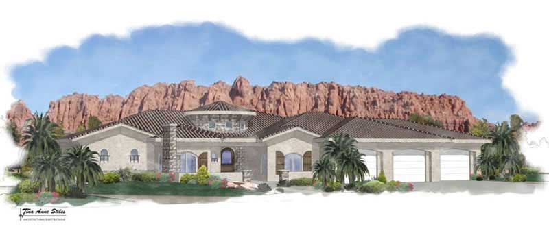 5-Bedroom, 3096 Sq Ft Mediterranean House Plan - 125-1011 - Front Exterior