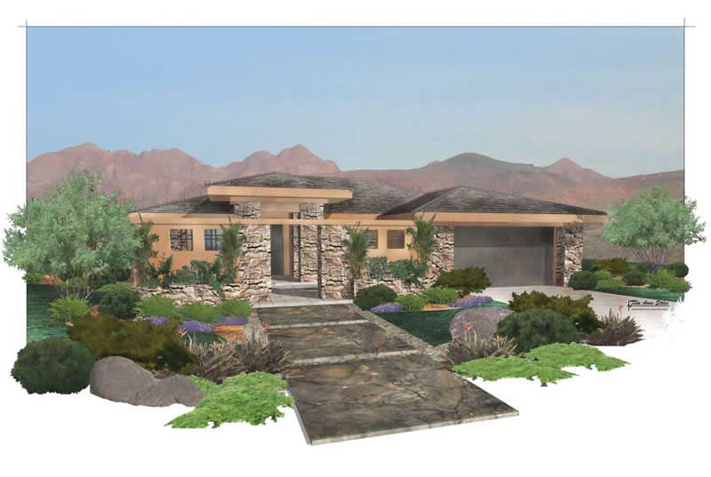 3-Bedroom, 1841 Sq Ft Mediterranean Home Plan - 125-1031 - Main Exterior