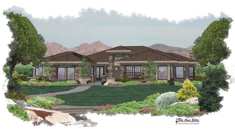 2-Bedroom, 2829 Sq Ft Mediterranean House Plan - 125-1036 - Front Exterior