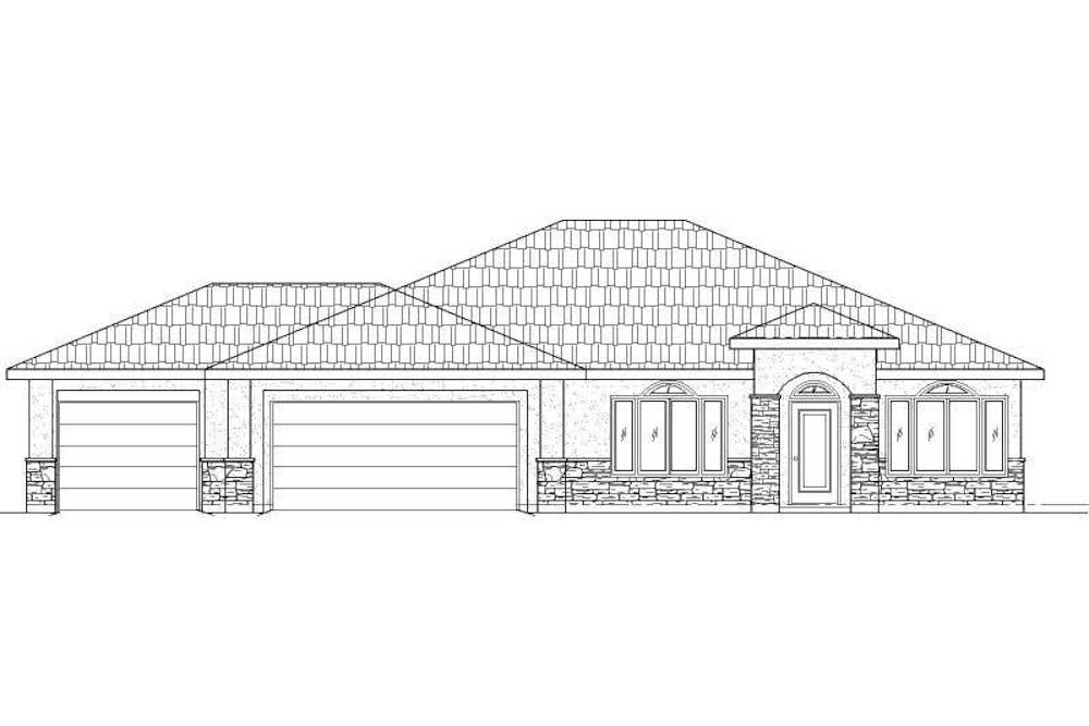 4-Bedroom, 1887 Sq Ft Southwest Home Plan - 125-1170 - Main Exterior