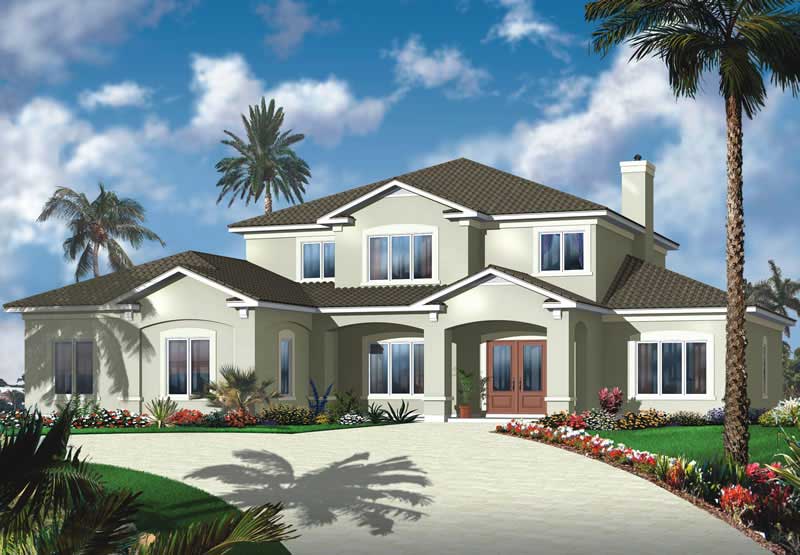 6-Bedroom, 3448 Sq Ft European House Plan - 126-1004 - Front Exterior