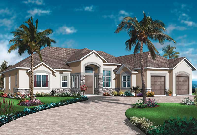 3-Bedroom, 2495 Sq Ft Ranch Home Plan - 126-1014 - Main Exterior