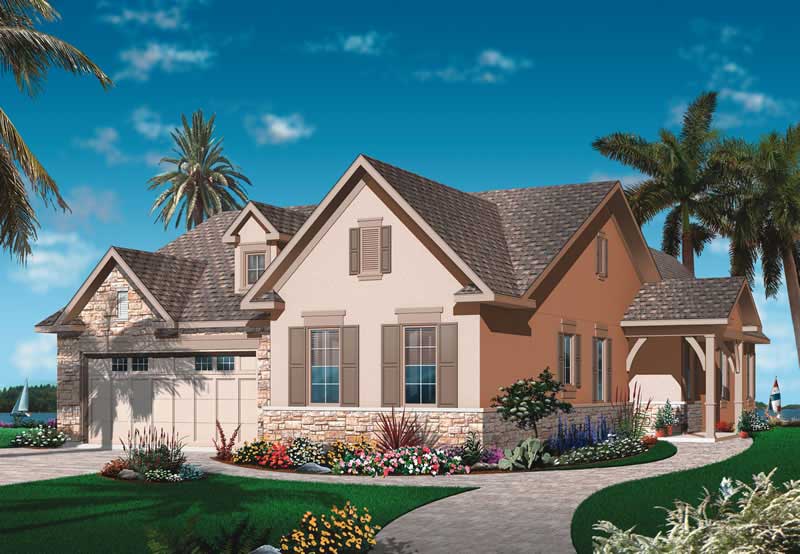 3-Bedroom, 2104 Sq Ft Bungalow Home Plan - 126-1034 - Main Exterior