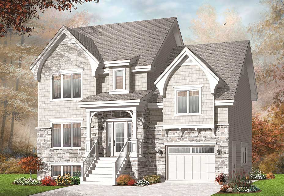 4-Bedroom, 1971 Sq Ft Craftsman House Plan - 126-1064 - Front Exterior