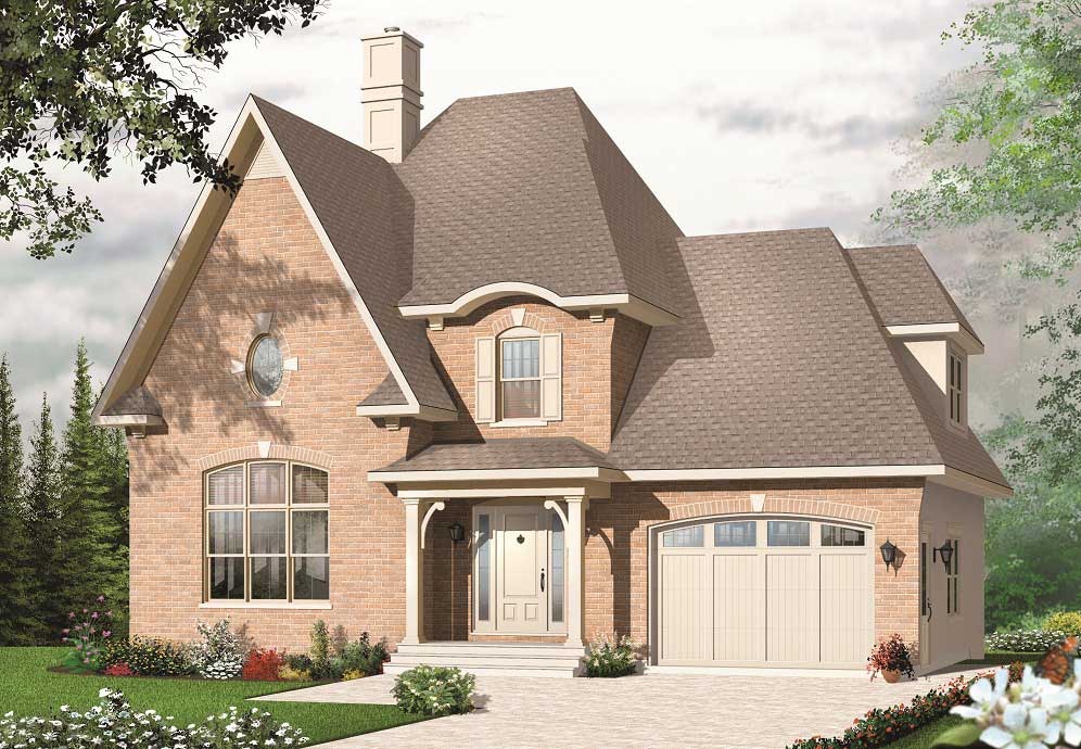 3-Bedroom, 1758 Sq Ft European Home Plan - 126-1082 - Main Exterior