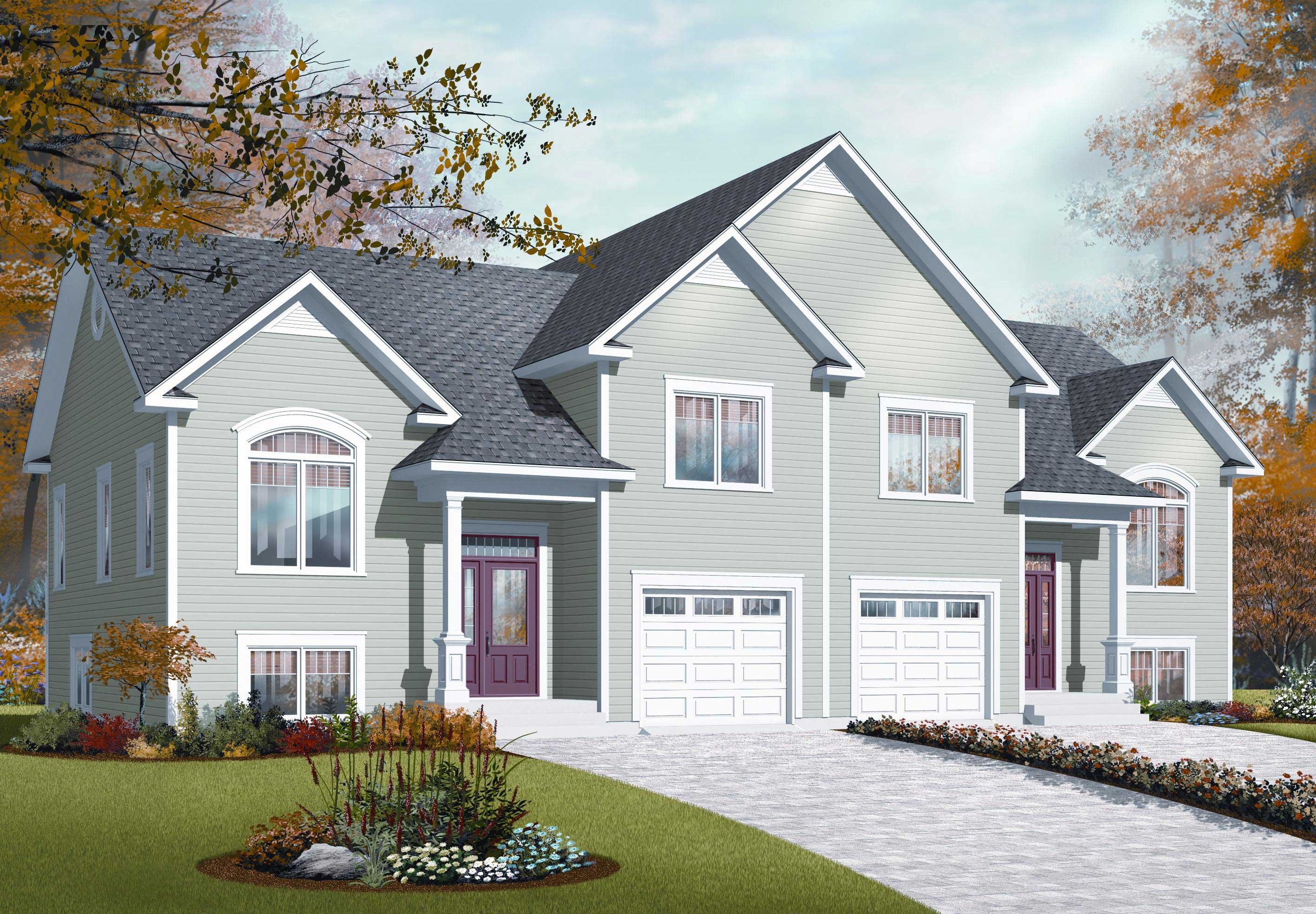 3-Bedroom, 3498 Sq Ft Multi-Unit House Plan - 126-1094 - Front Exterior
