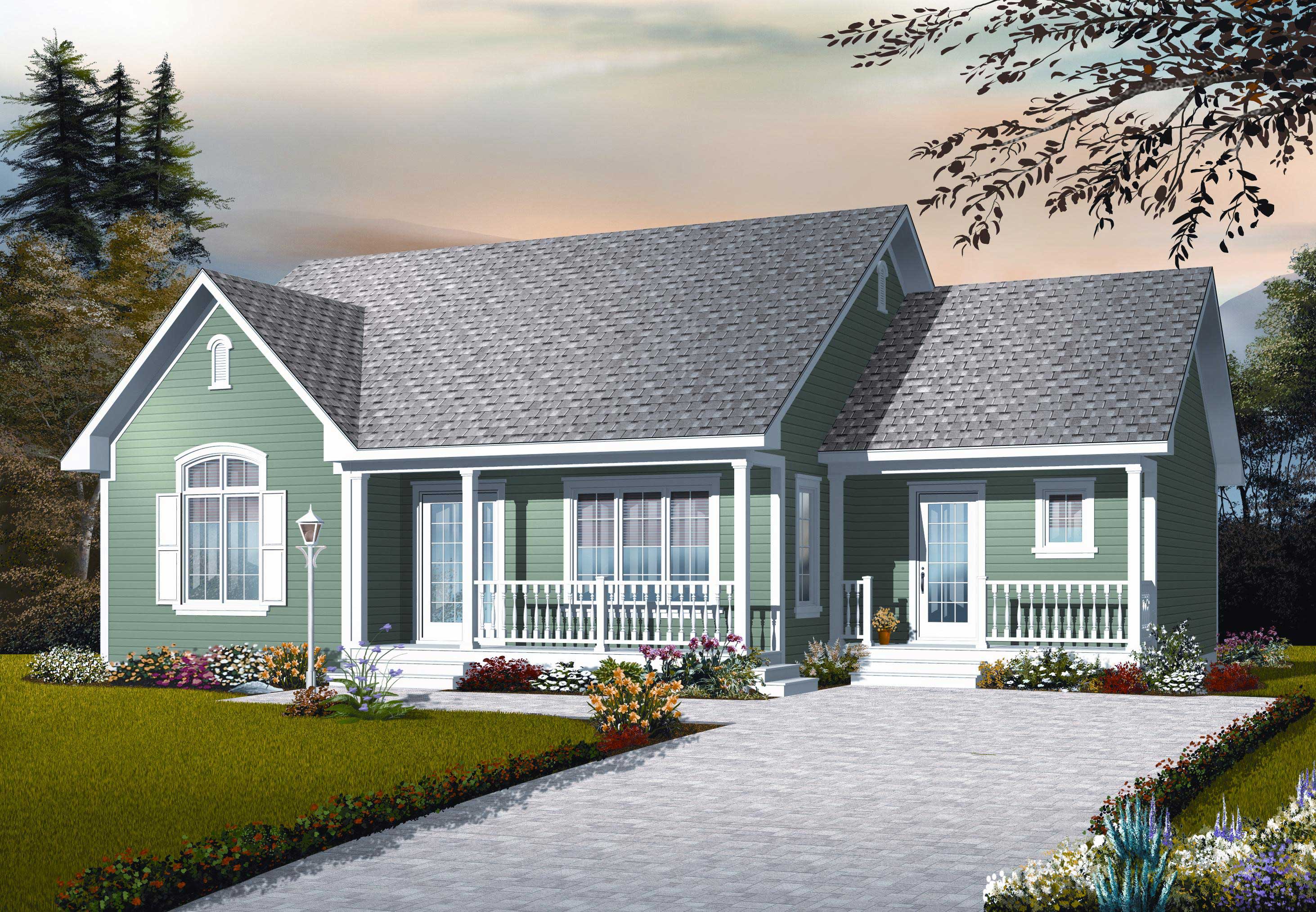 3-Bedroom, 1470 Sq Ft Country House Plan - 126-1122 - Front Exterior