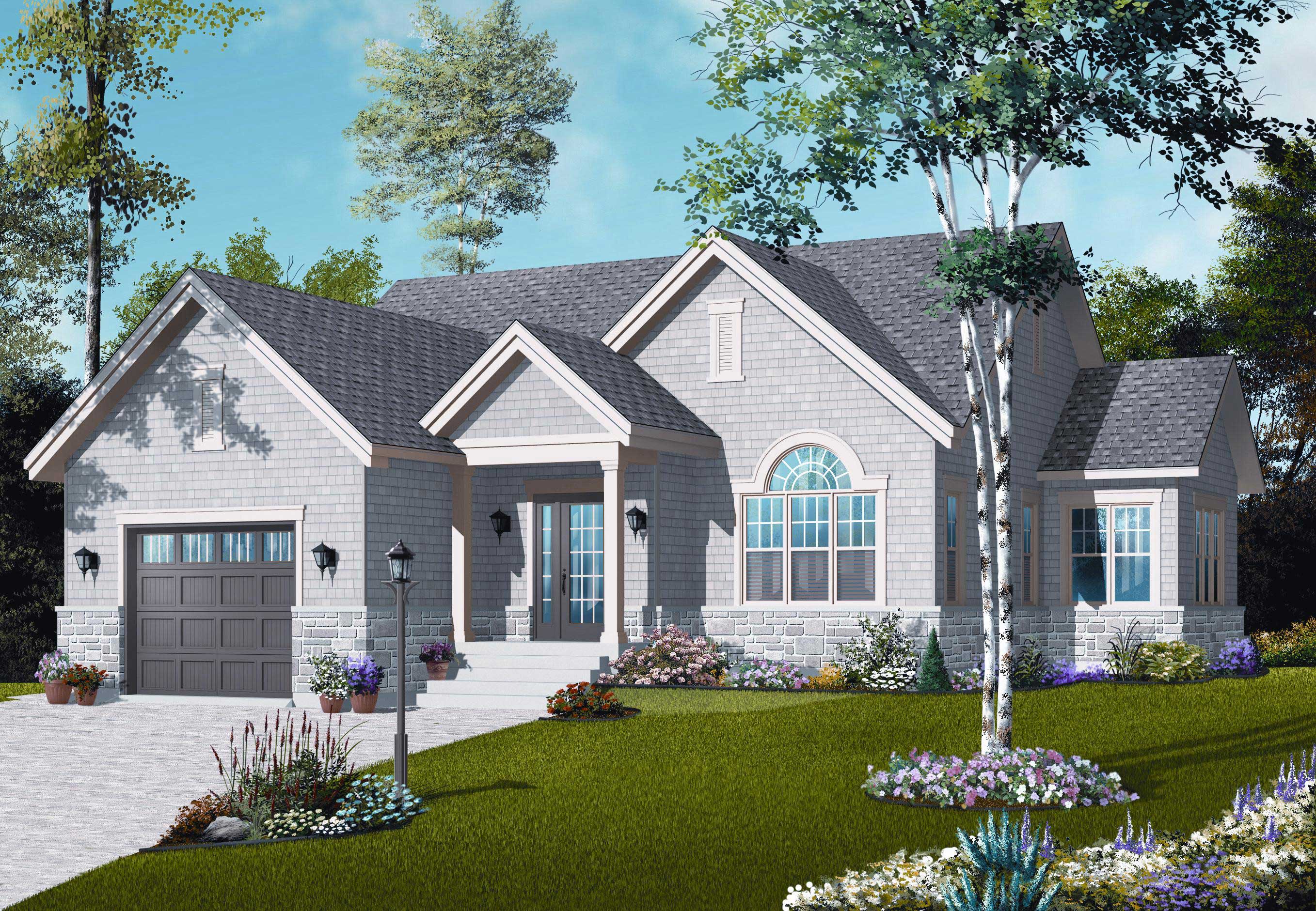 2-Bedroom, 1276 Sq Ft Country House Plan - 126-1142 - Front Exterior