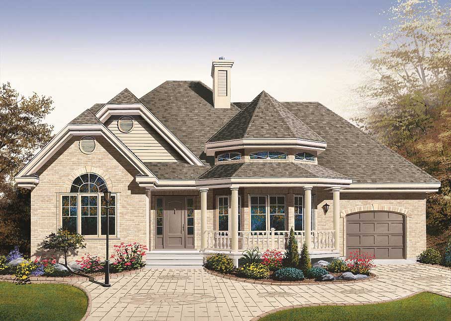 2-Bedroom, 1243 Sq Ft European Home Plan - 126-1183 - Main Exterior
