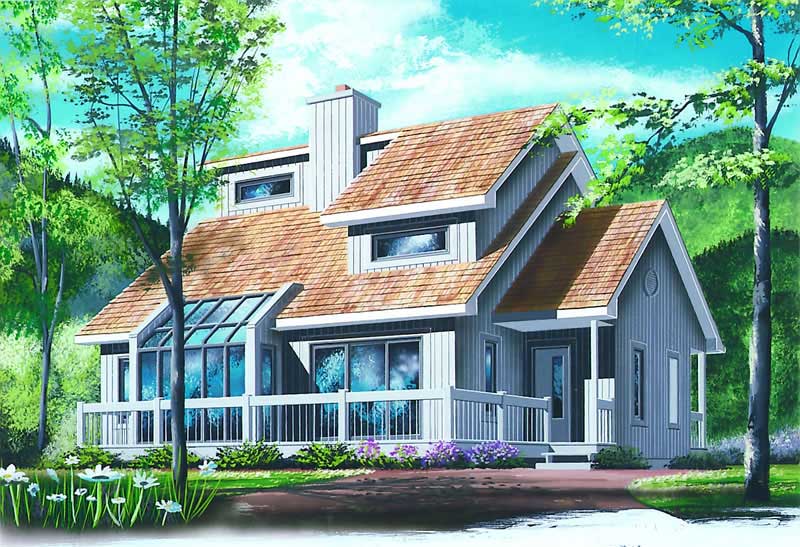 3-Bedroom, 1550 Sq Ft Contemporary House Plan - 126-1227 - Front Exterior