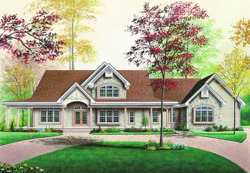 3-Bedroom, 2760 Sq Ft Ranch House Plan - 126-1239 - Front Exterior