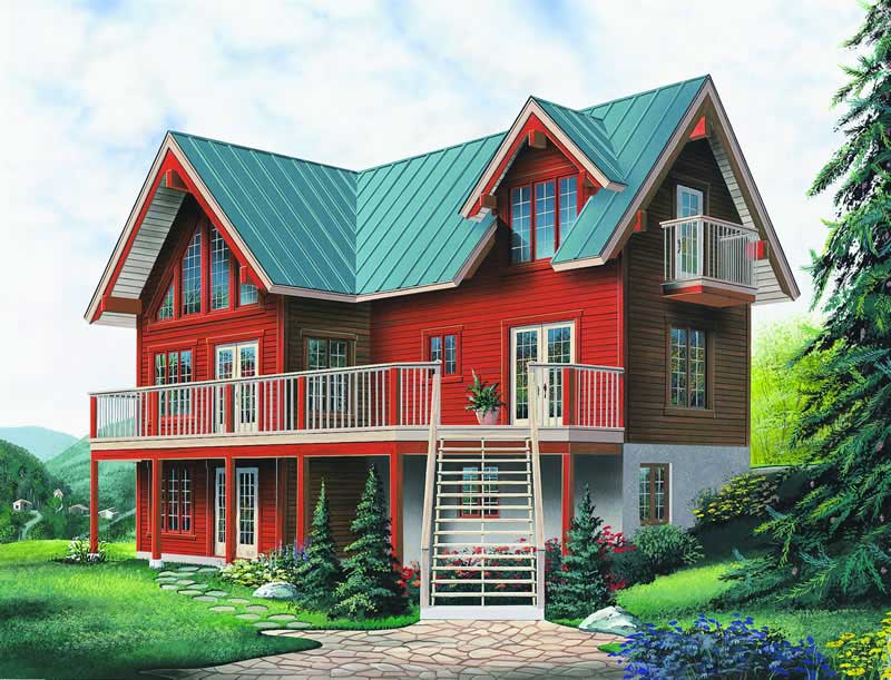 3-Bedroom, 1492 Sq Ft European House Plan - 126-1245 - Front Exterior