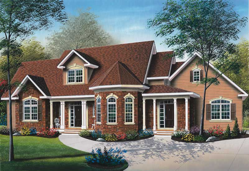 3-Bedroom, 2259 Sq Ft Victorian House Plan - 126-1398 - Front Exterior