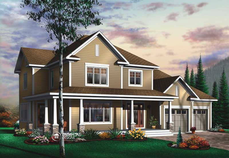 4-Bedroom, 2577 Sq Ft Contemporary Home Plan - 126-1415 - Main Exterior
