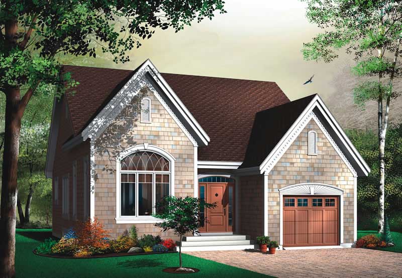 2-Bedroom, 1299 Sq Ft Bungalow House Plan - 126-1425 - Front Exterior