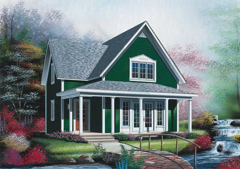 2-Bedroom, 1279 Sq Ft Country Home Plan - 126-1516 - Main Exterior