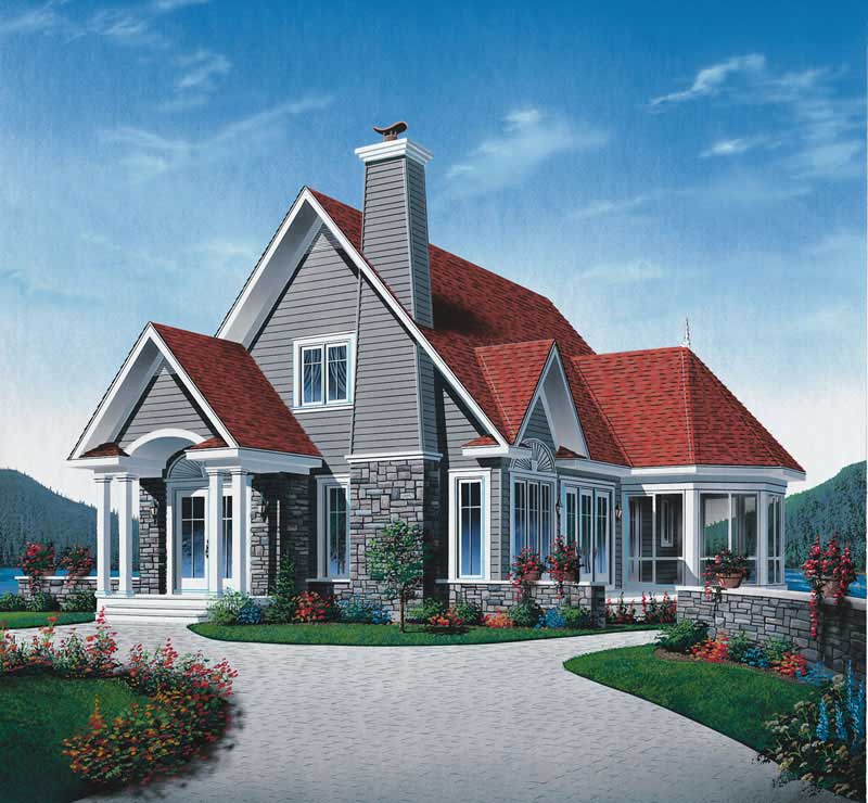 3-Bedroom, 1590 Sq Ft Coastal Home Plan - 126-1519 - Main Exterior