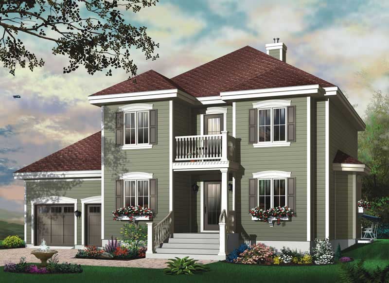 3-Bedroom, 2090 Sq Ft Contemporary Home Plan - 126-1568 - Main Exterior