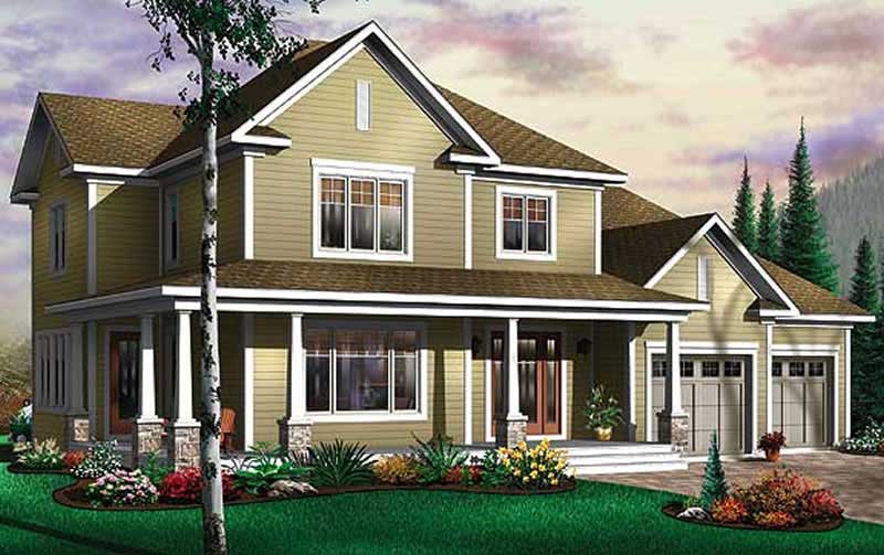 4-Bedroom, 2577 Sq Ft Country Home Plan - 126-1573 - Main Exterior