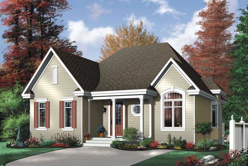 3-Bedroom, 1321 Sq Ft Bungalow House Plan - 126-1700 - Front Exterior