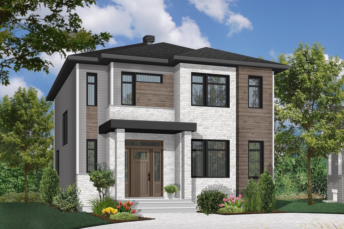3-Bedroom, 1730 Sq Ft Contemporary House Plan - 126-1848 - Front Exterior