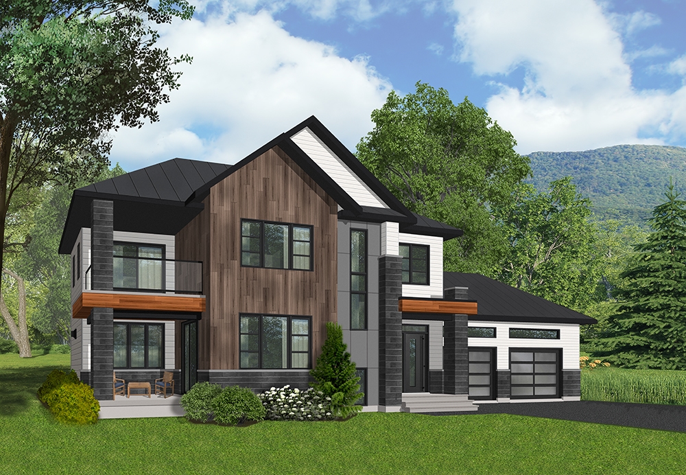 3-Bedroom, 2164 Sq Ft Contemporary Home Plan - 126-1850 - Main Exterior