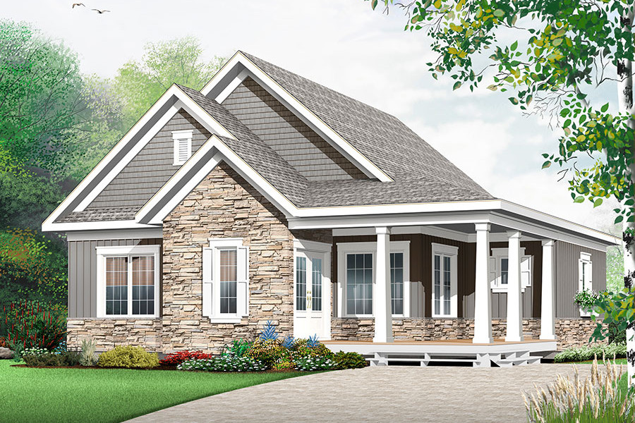 3-Bedroom, 1847 Sq Ft Country Home Plan - 126-1862 - Main Exterior