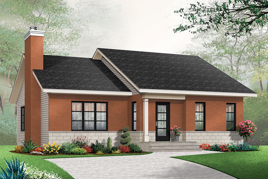2-Bedroom, 1211 Sq Ft Ranch Home Plan - 126-1866 - Main Exterior