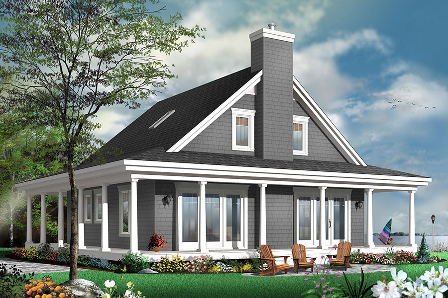 4-Bedroom, 1857 Sq Ft Country Home Plan - 126-1876 - Main Exterior