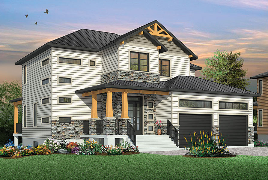 4-Bedroom, 2050 Sq Ft Craftsman House Plan - 126-1880 - Front Exterior