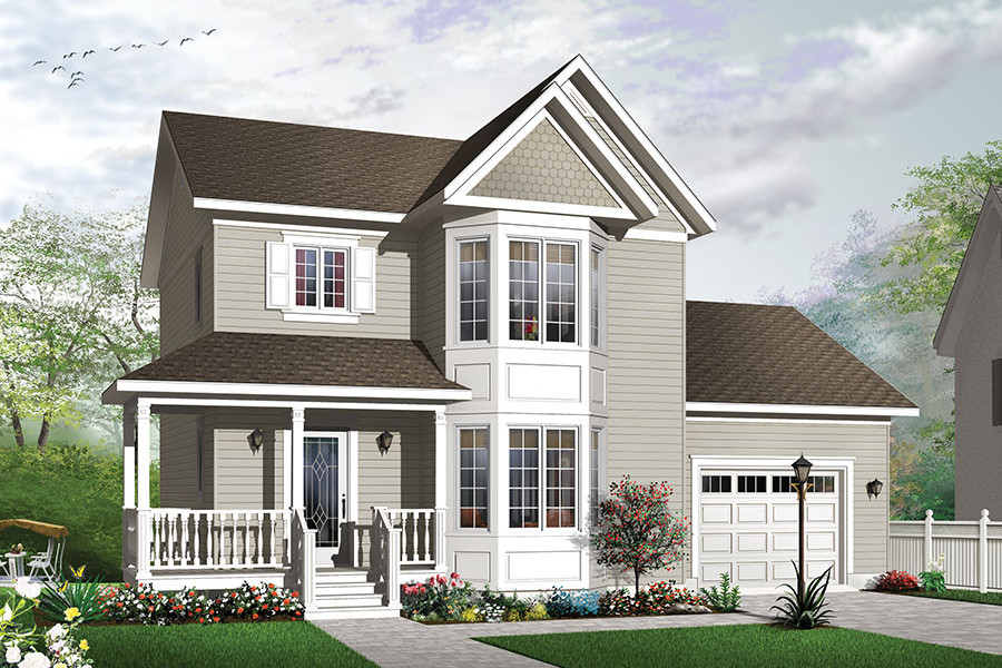 3-Bedroom, 1478 Sq Ft Country House Plan - 126-1885 - Front Exterior